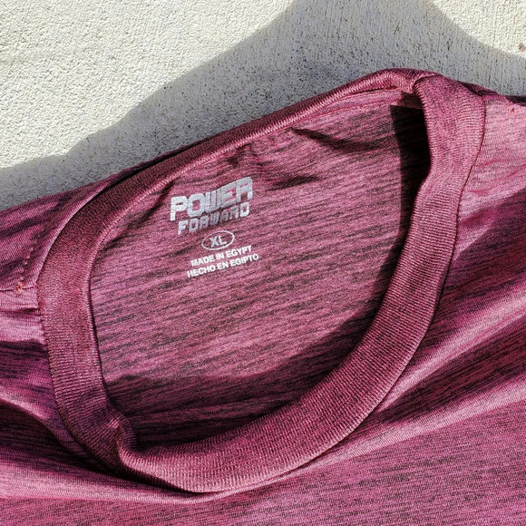 Power Forward Men's Burgundy Athletic Short Sleeve Top Size XL - Picture 8 of 11